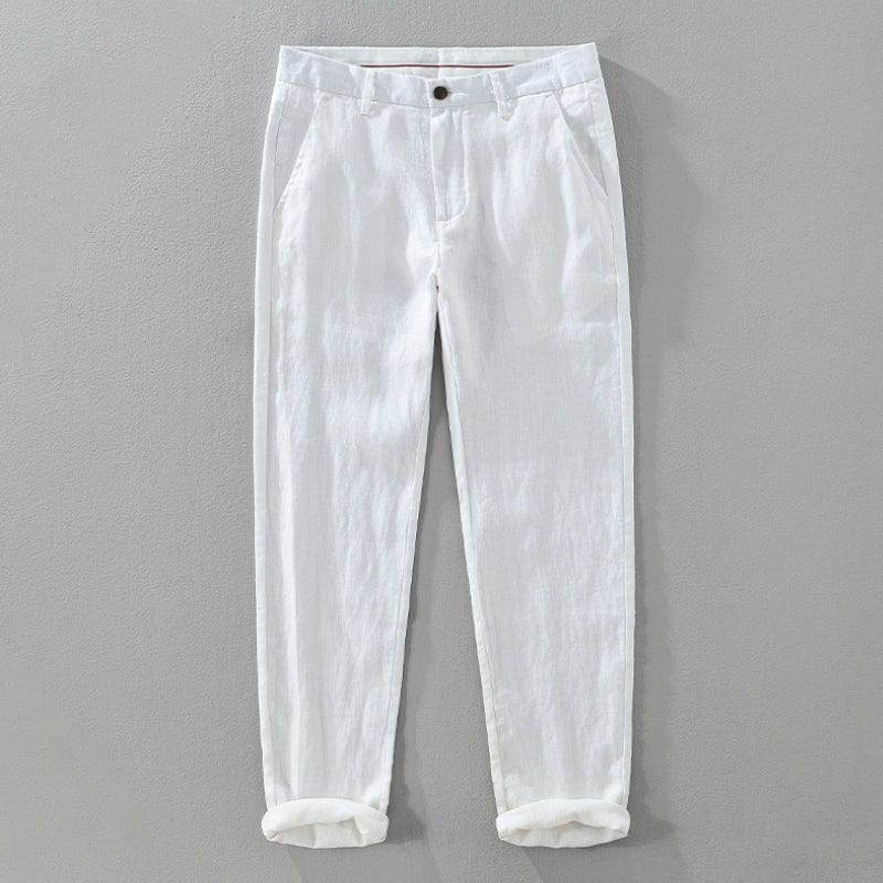 Primadon Lässige Hosen Weiß / XS Bennet | Atmungsaktive Leinenhose für Herren Sommer