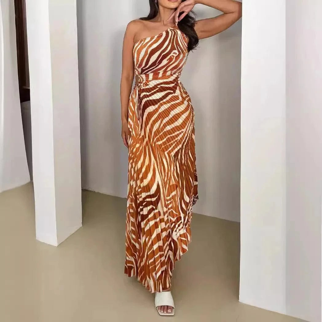 Primadon Lässige Kleider Beige / S Gina | asymmetrisches Strandkleid für Damen sommer