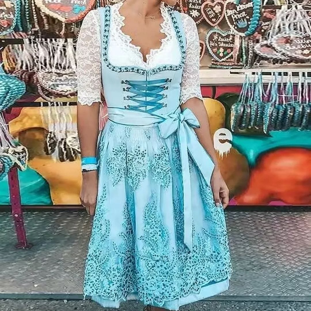 Primadon Lässige Kleider Hellblau / S Diana | Elegantes Dirndl für Damen ganzjährig