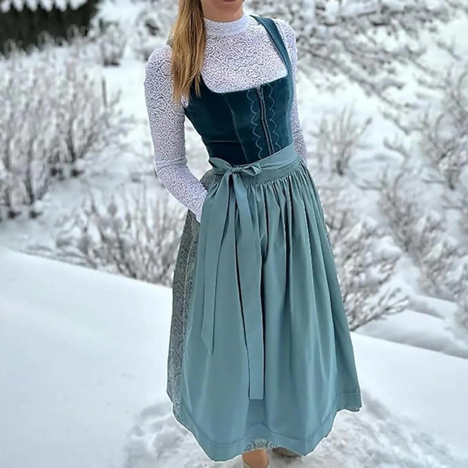 Primadon Lässige Kleider Marineblau / S Clara | Elegantes Trachtenkleid für Damen Vintage