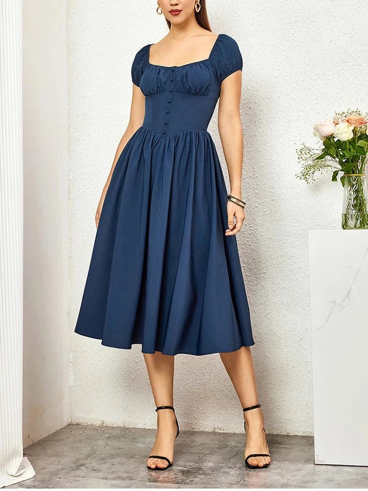 Primadon Lässige Kleider Marineblau / S Fiora elegantes Korsettkleid für Damen