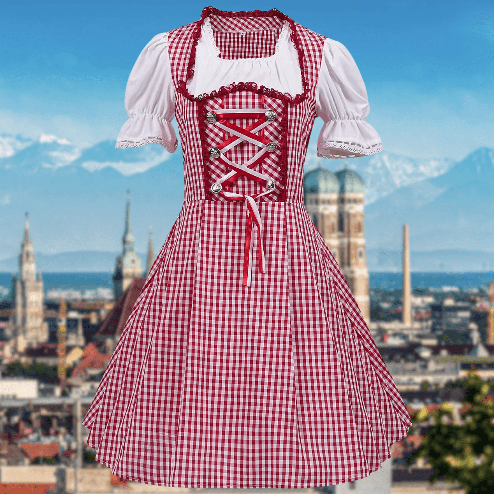 Primadon Lässige Kleider Rot / XS Clara | Elegantes Dirndlkleid für Damen Oktoberfest