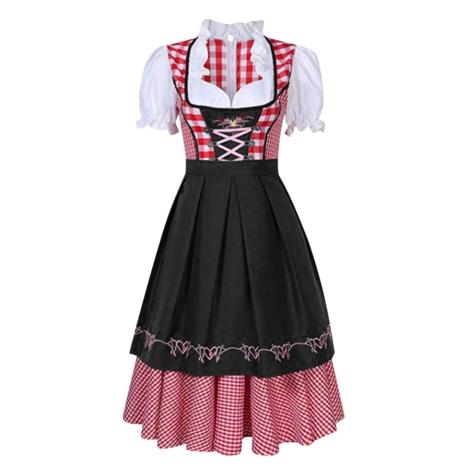 Primadon Lässige Kleider Schwarz / S Monika | Elegantes Dirndl für Damen Oktoberfest Baumwolle