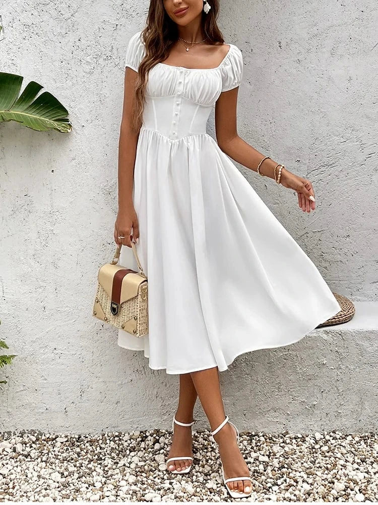 Primadon Lässige Kleider Weiß / S Fiora elegantes Korsettkleid für Damen