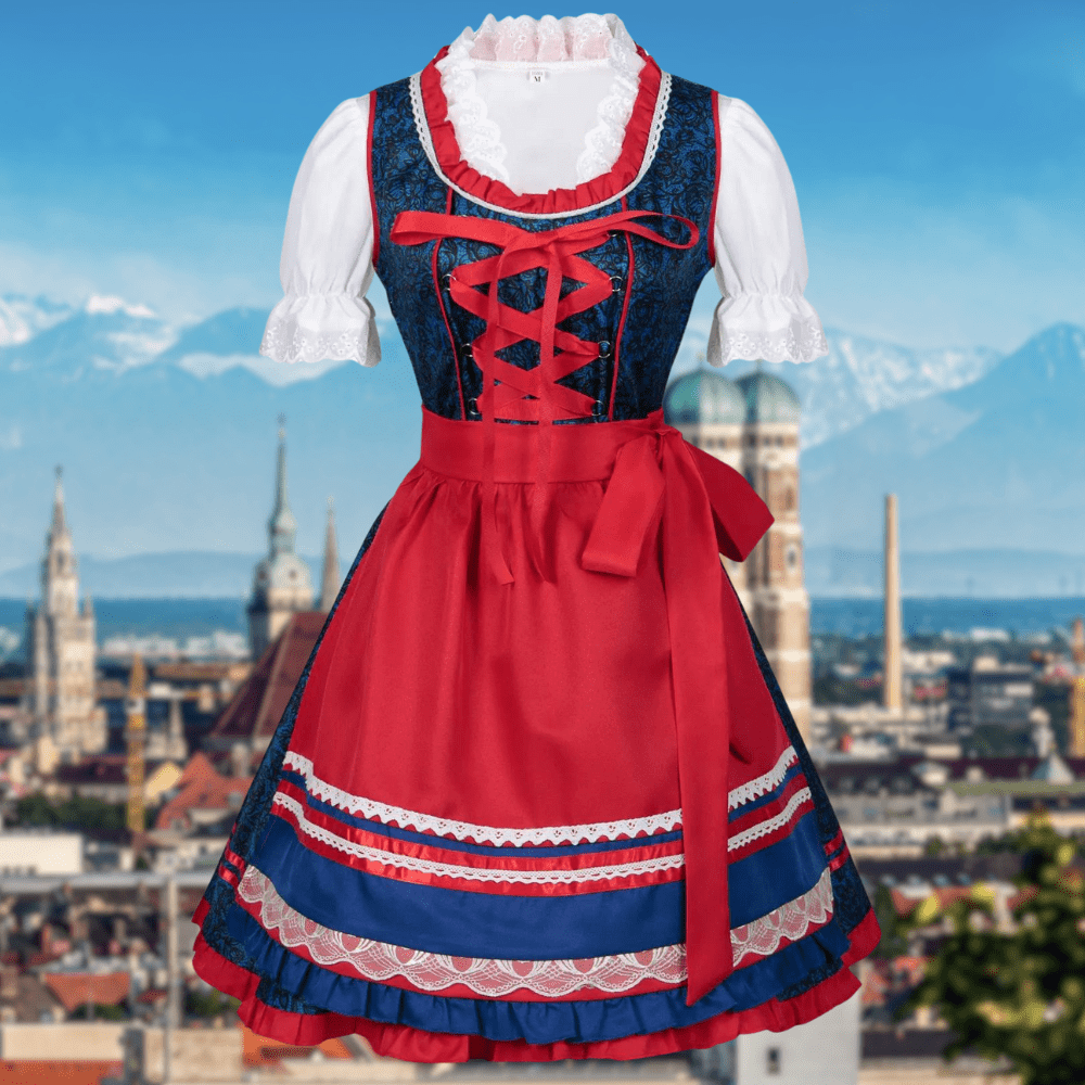 Primadon Lässige Kleider XS Luisa | Elegante Trachtenbluse für Damen mit Schürze