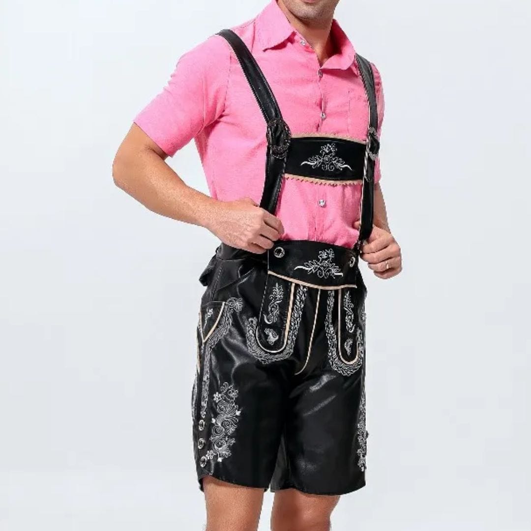 Primadon Lederhosen Anton | Traditionelle Lederhose für Herren Oktoberfest