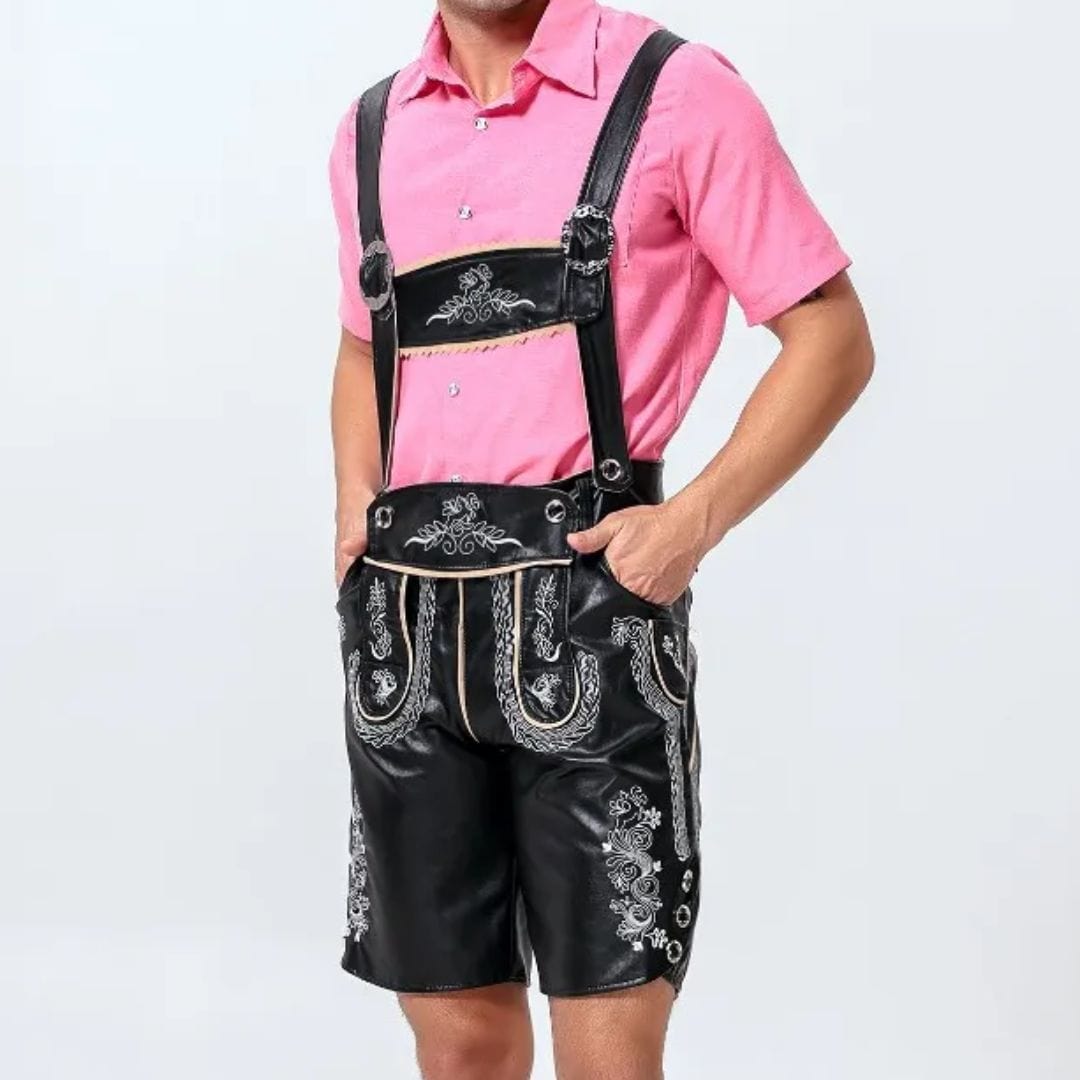 Primadon Lederhosen Anton | Traditionelle Lederhose für Herren Oktoberfest