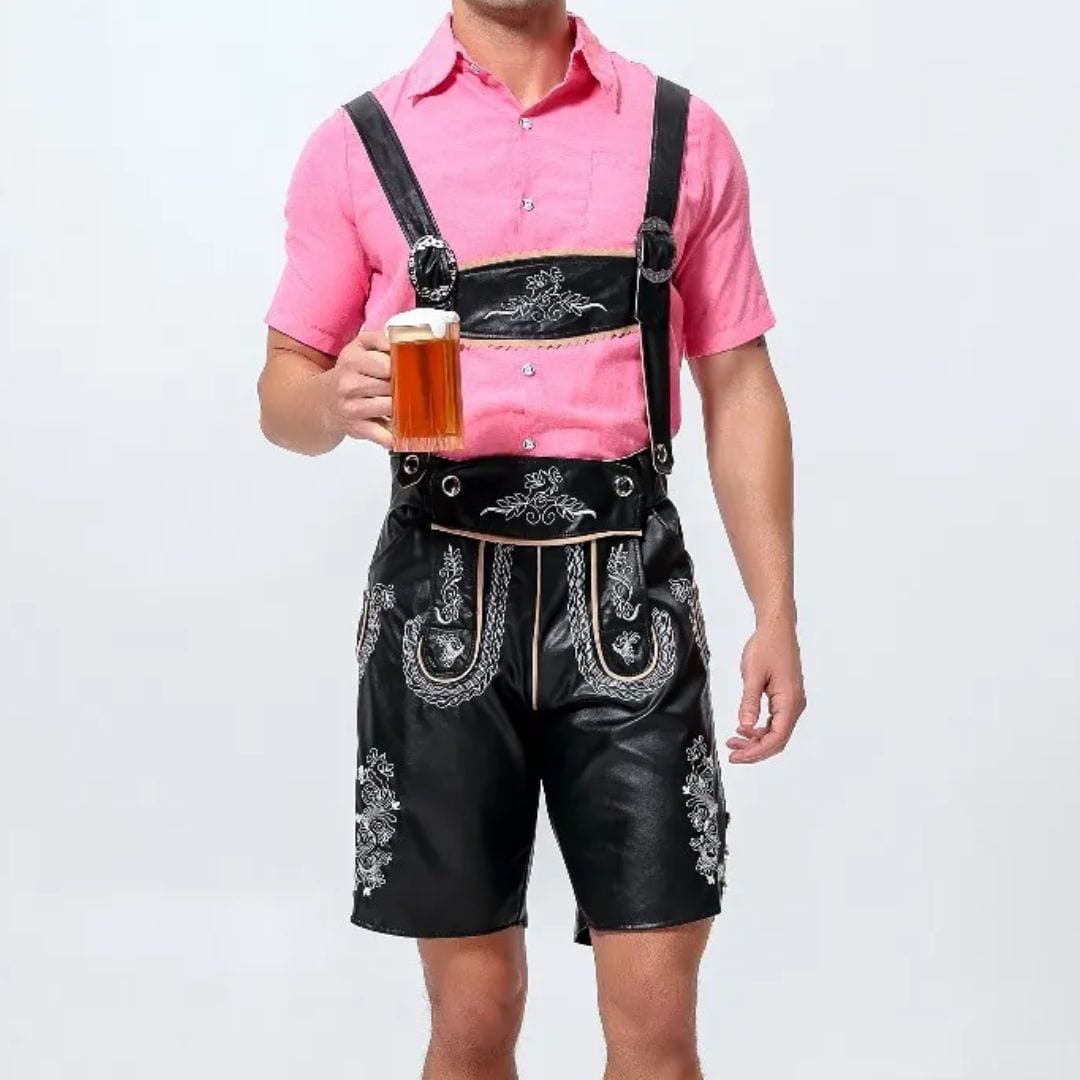 Primadon Lederhosen Anton | Traditionelle Lederhose für Herren Oktoberfest