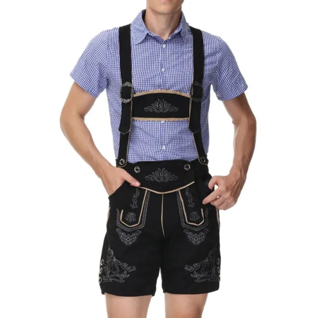 Primadon Lederhosen Blau / M Daniel | Klassische Lederhose für Herren Oktoberfest