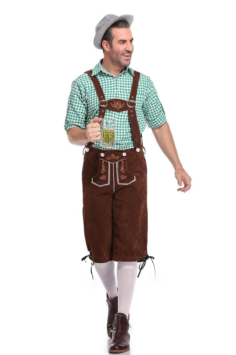 Primadon Lederhosen Grün Braun / M Niklas | Elegante Lederhose für Herren Oktoberfest