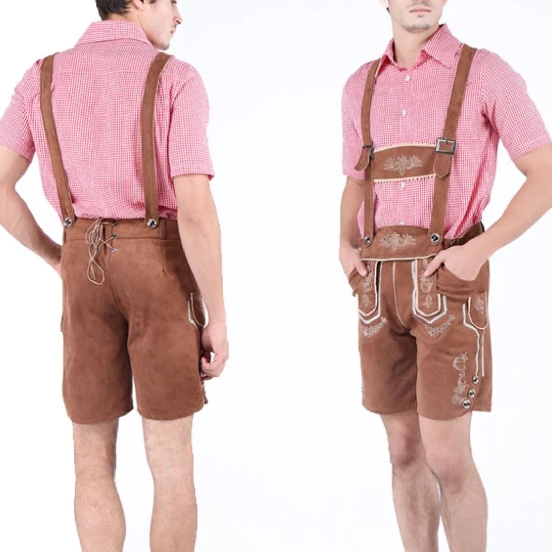 Primadon Lederhosen Romeo | Elegante Lederhose für Herren Oktoberfest Kunstleder