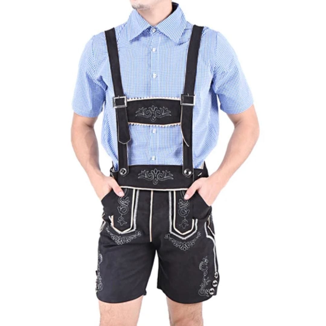 Primadon Lederhosen Romeo | Elegante Lederhose für Herren Oktoberfest Kunstleder