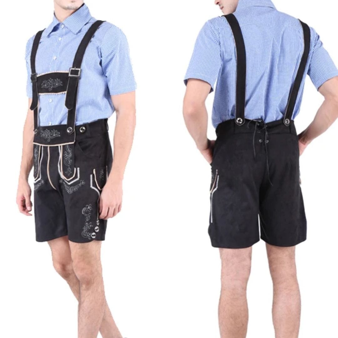 Primadon Lederhosen Romeo | Elegante Lederhose für Herren Oktoberfest Kunstleder