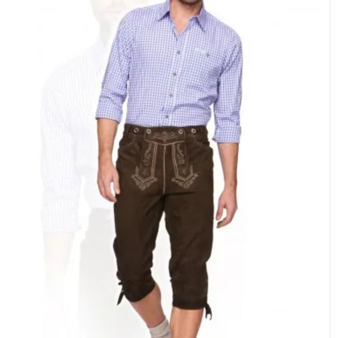 Primadon Lederhosen Warren | Elegante Lederhose für Herren Oktoberfest Wildleder