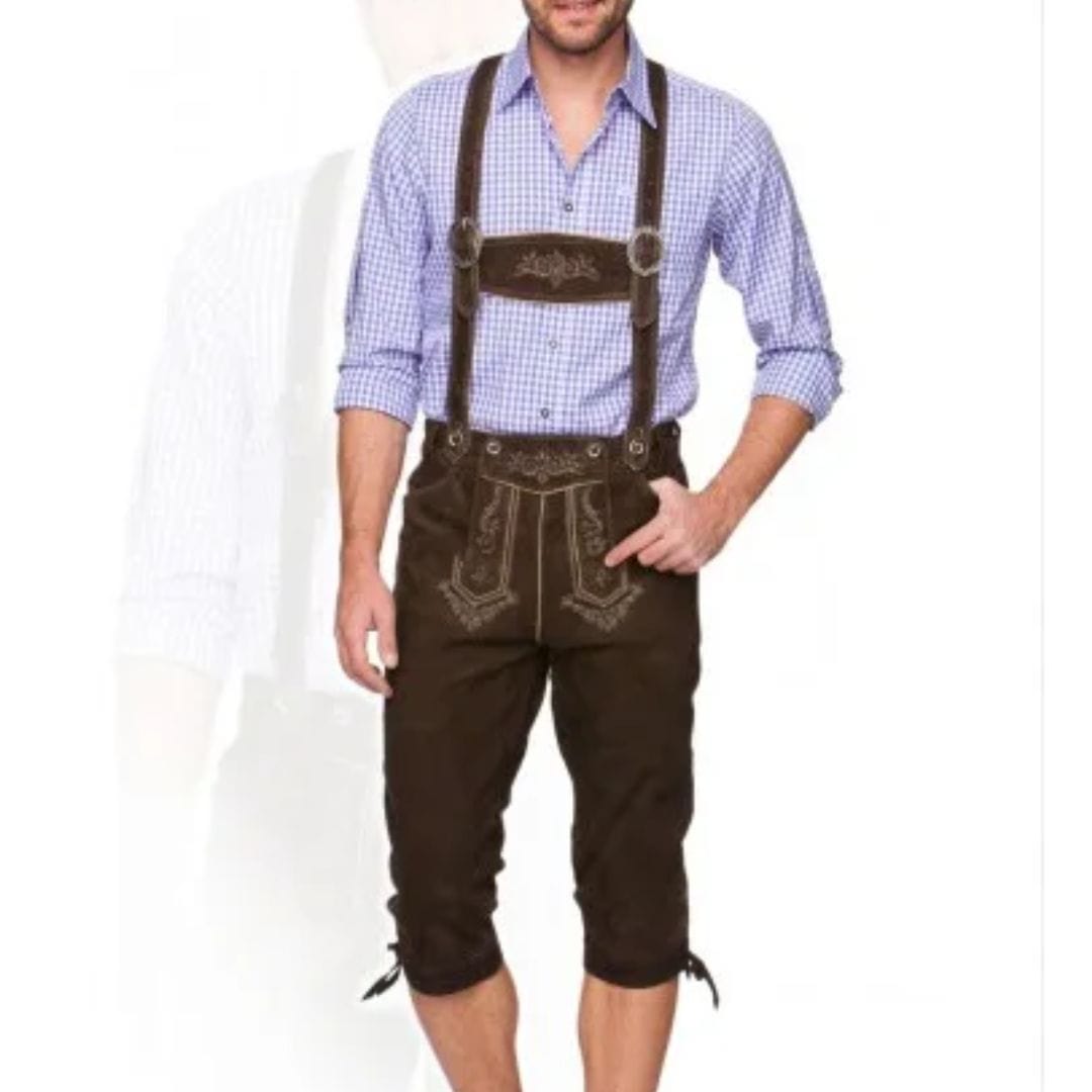 Primadon Lederhosen Warren | Elegante Lederhose für Herren Oktoberfest Wildleder