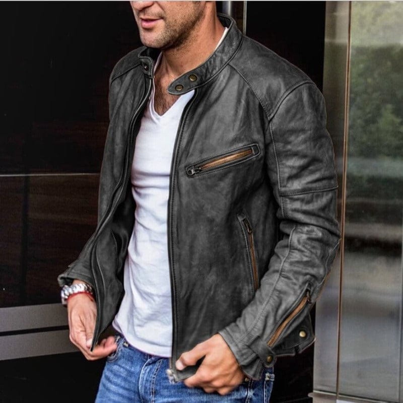 Primadon Lederjacken Schwarz / XS Leandro | Wetterfeste Lederjacke für Herren klassisch