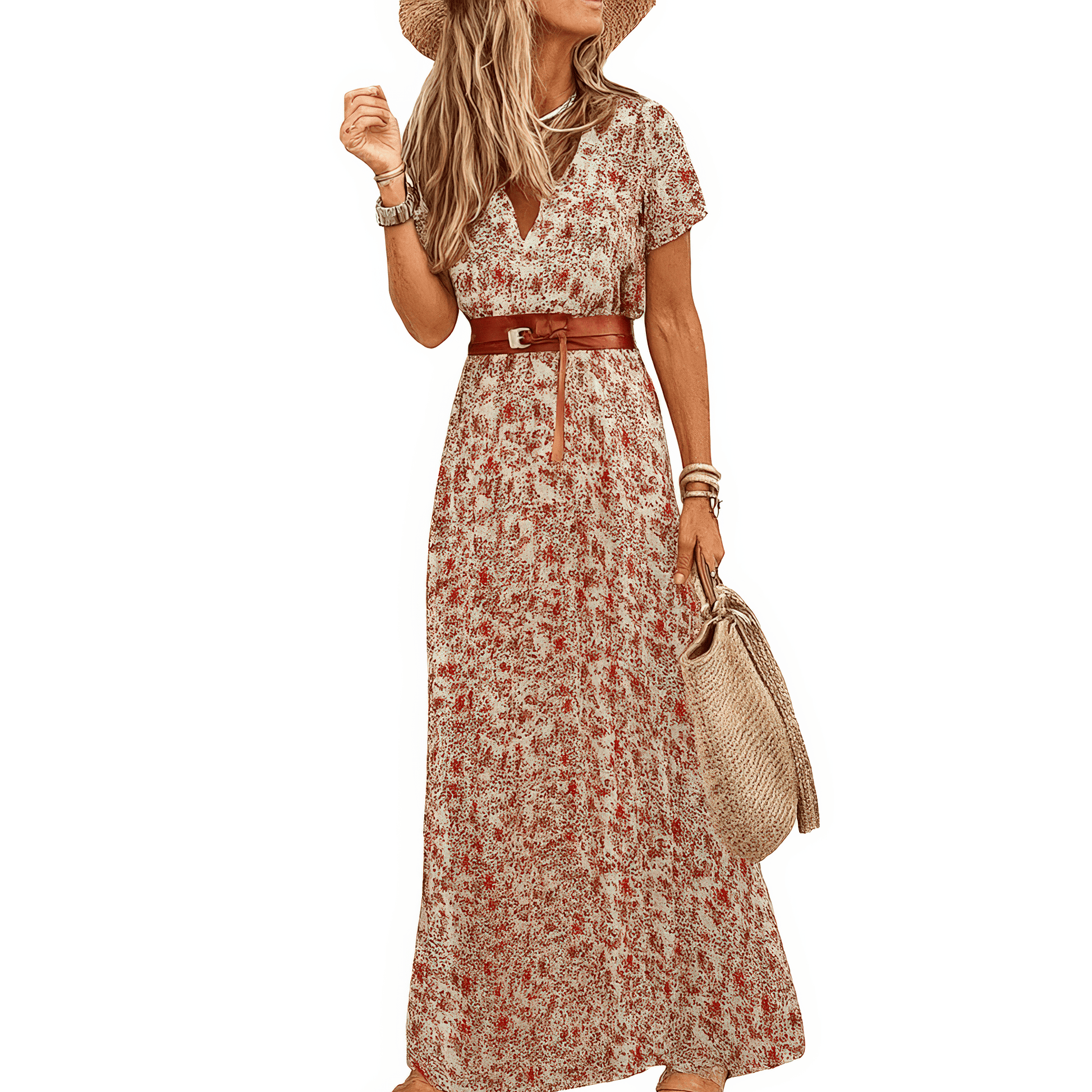 Primadon Maxikleider Bunt / XS Sola | elegantes Maxi Kleid für Damen Sommer