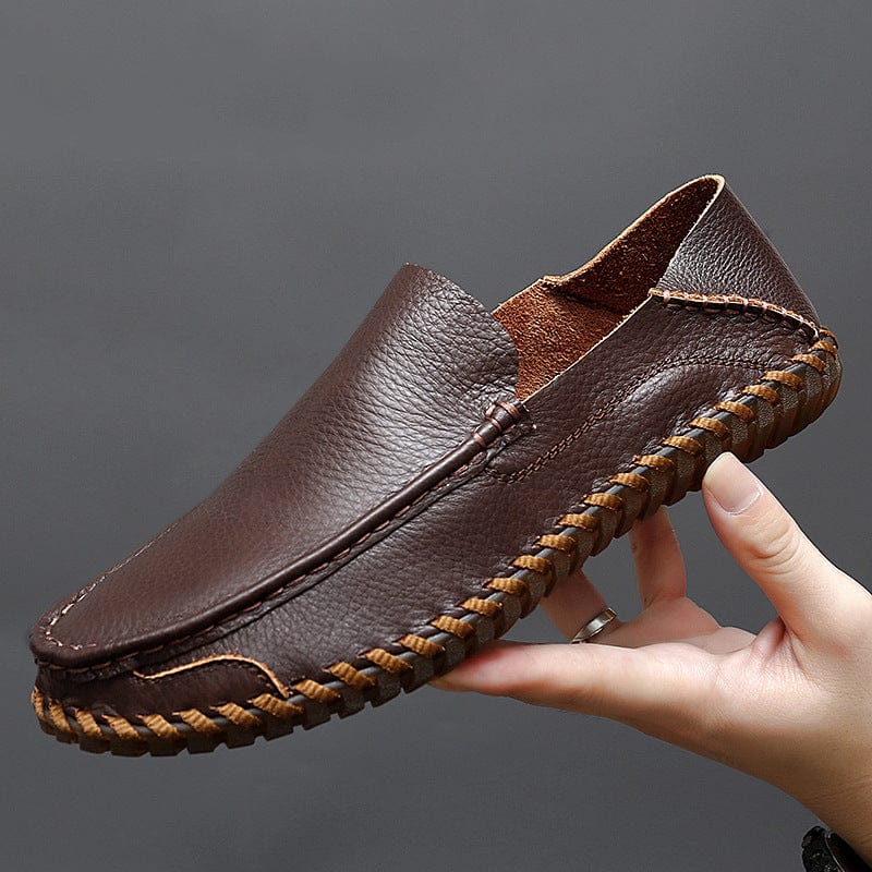 Primadon Mokassins Dunkelbraun / 37.5 Oliver | Atmungsaktive Mokassins für Herren leicht