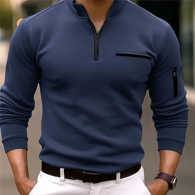 Primadon Poloshirts Blau / XS Ben | Elegantes Sport-Poloshirt für Herren langarm