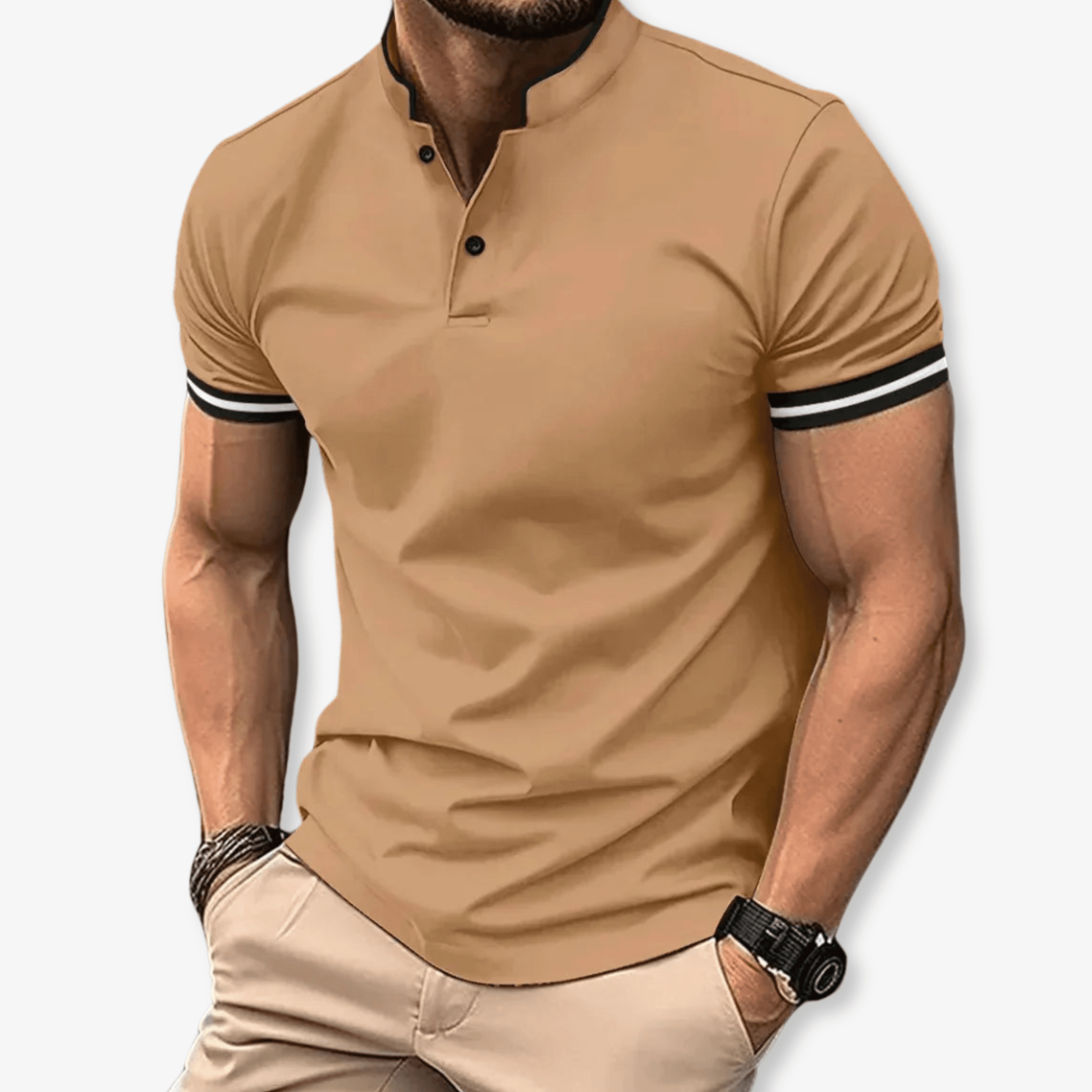 Primadon Poloshirts Braun / S Noel sportliches Poloshirt für Herren atmungsaktiv