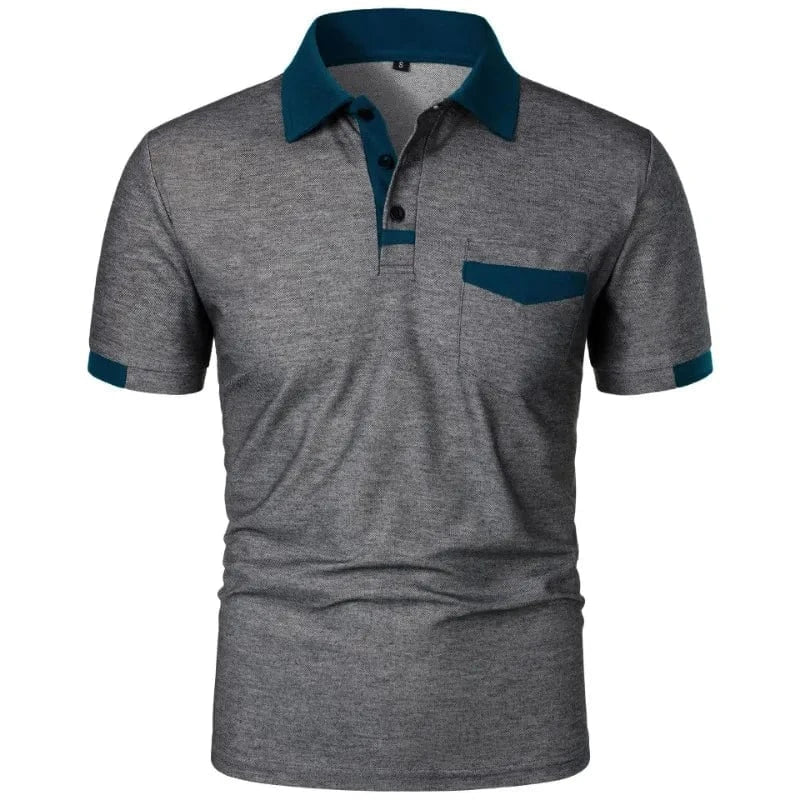 Primadon Poloshirts Dunkelgrau / S Kian lockeres Polo-Shirt für Herren atmungsaktiv Baumwolle