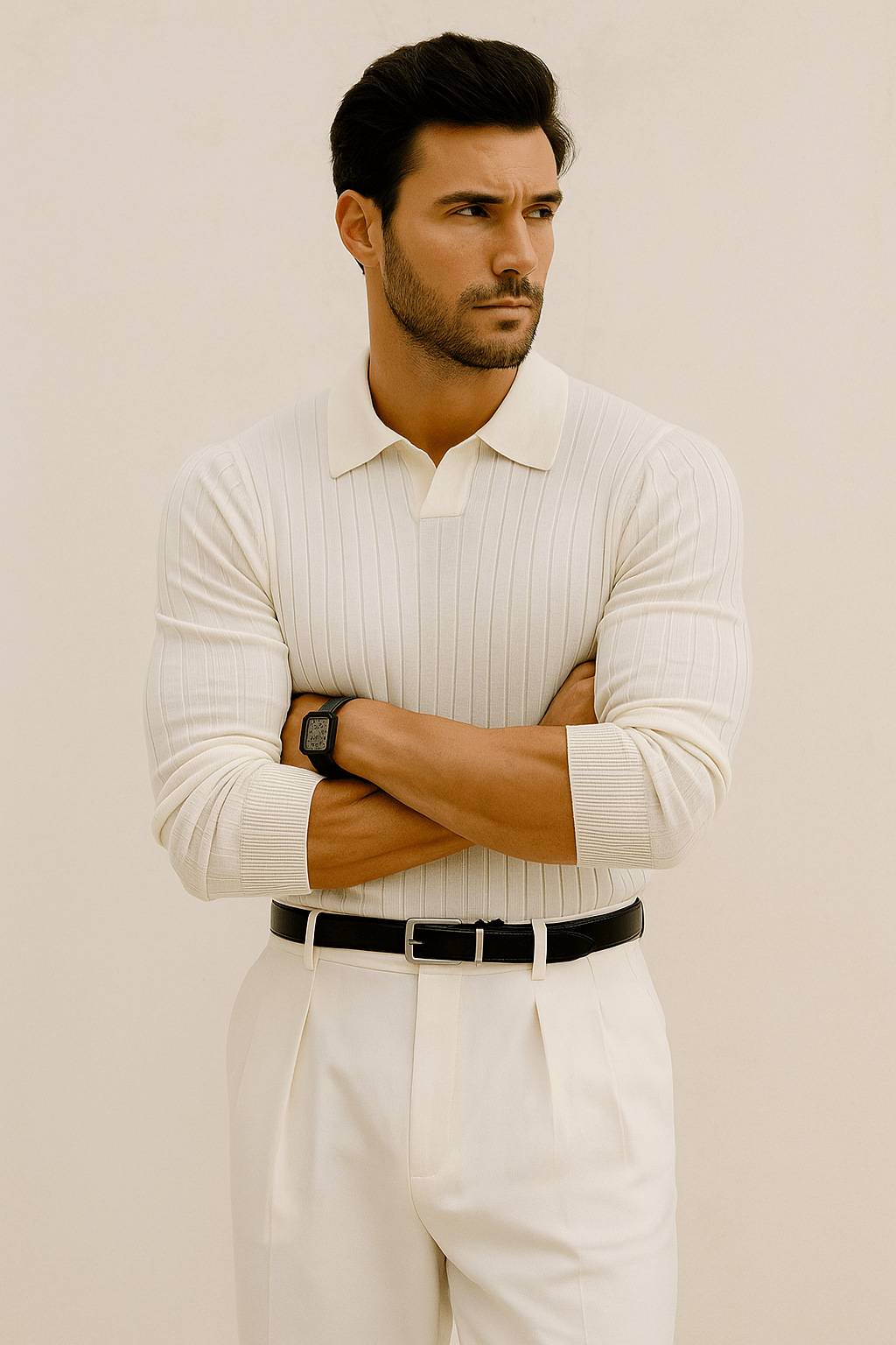 Primadon Poloshirts Edgar elegantes Langarm-Poloshirt für Herren Baumwolle