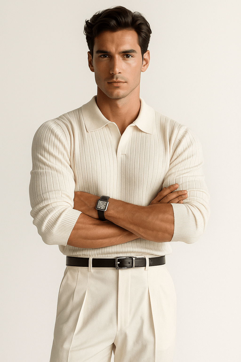 Primadon Poloshirts Edgar elegantes Langarm-Poloshirt für Herren Baumwolle