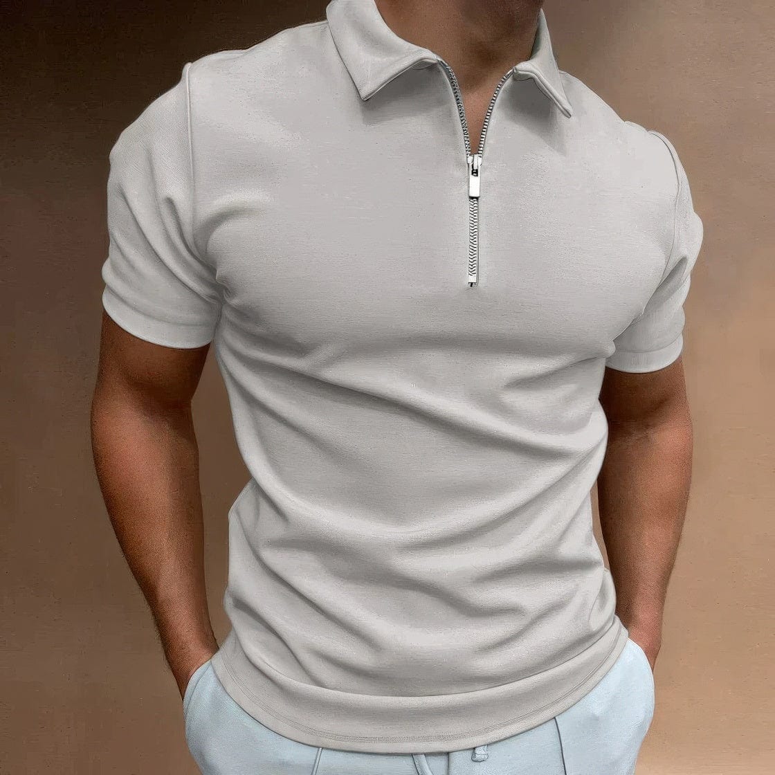Primadon Poloshirts Grau / S Levi sportliches Poloshirt für Herren stretch