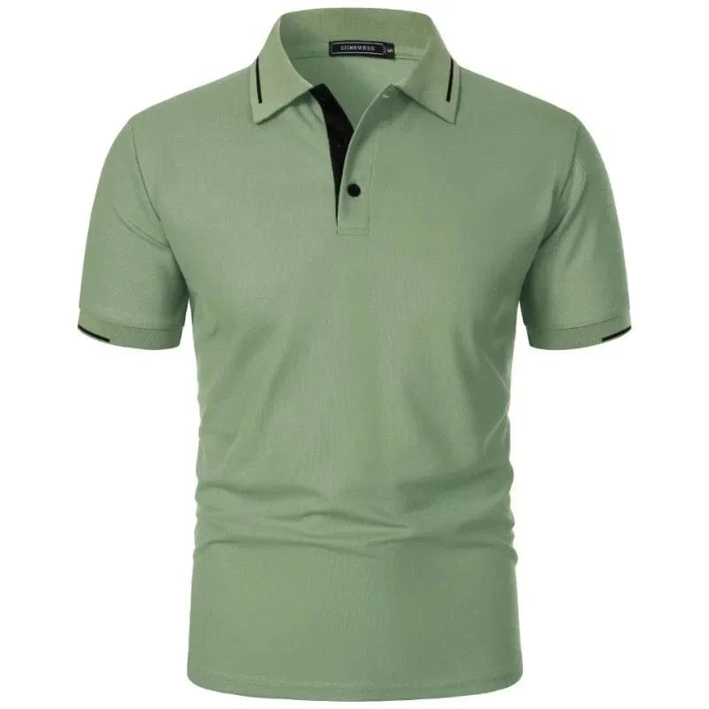 Primadon Poloshirts Grün / S Ilias klassisches Polo-Shirt für Herren kurzarm