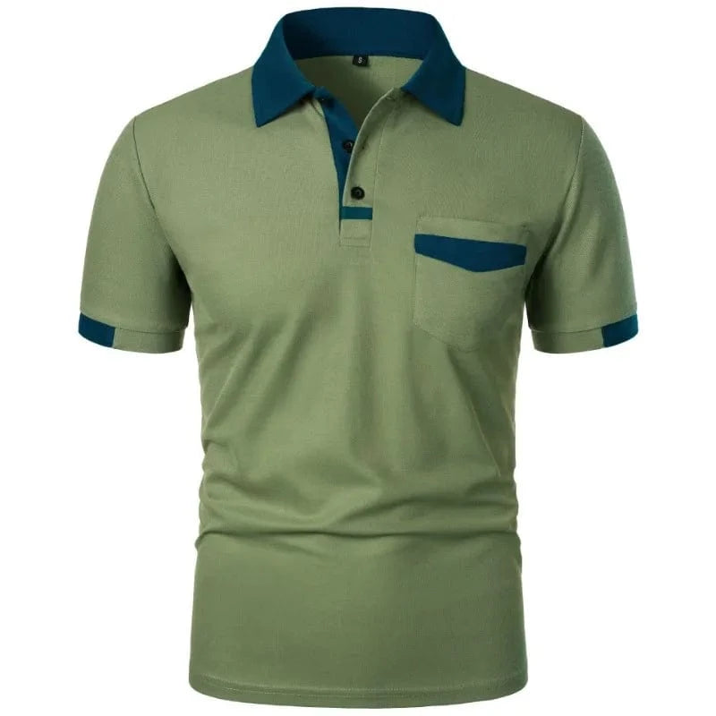 Primadon Poloshirts Grün / S Kian lockeres Polo-Shirt für Herren atmungsaktiv Baumwolle