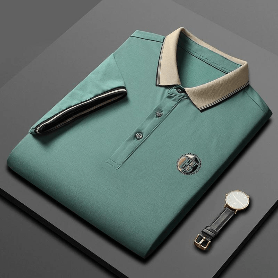 Primadon Poloshirts Grün / S Stefan | atmungsaktives Polo Shirt für Herren Baumwolle