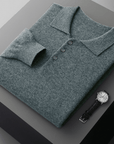 Primadon Poloshirts Grün / XS Theo | Elegantes Strickpullover für Herren aus Wolle