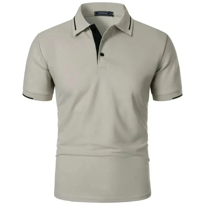 Primadon Poloshirts Hellgrau / S Ilias klassisches Polo-Shirt für Herren kurzarm
