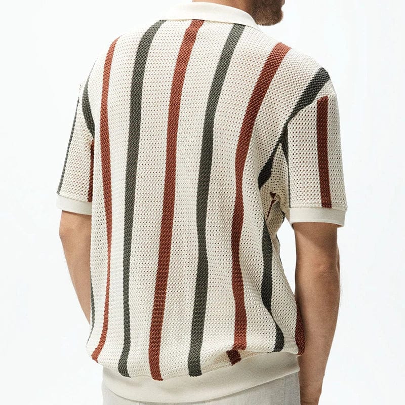 Primadon Poloshirts Jonas | luftiges Polo-Shirt für Herren Streifenlook