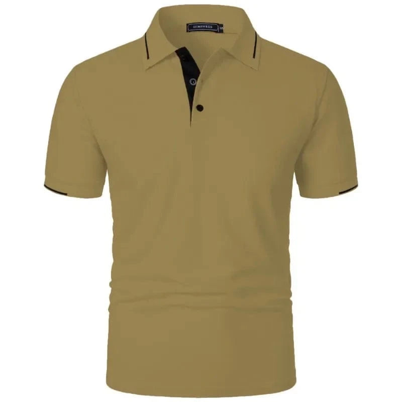 Primadon Poloshirts Khaki / S Ilias klassisches Polo-Shirt für Herren kurzarm