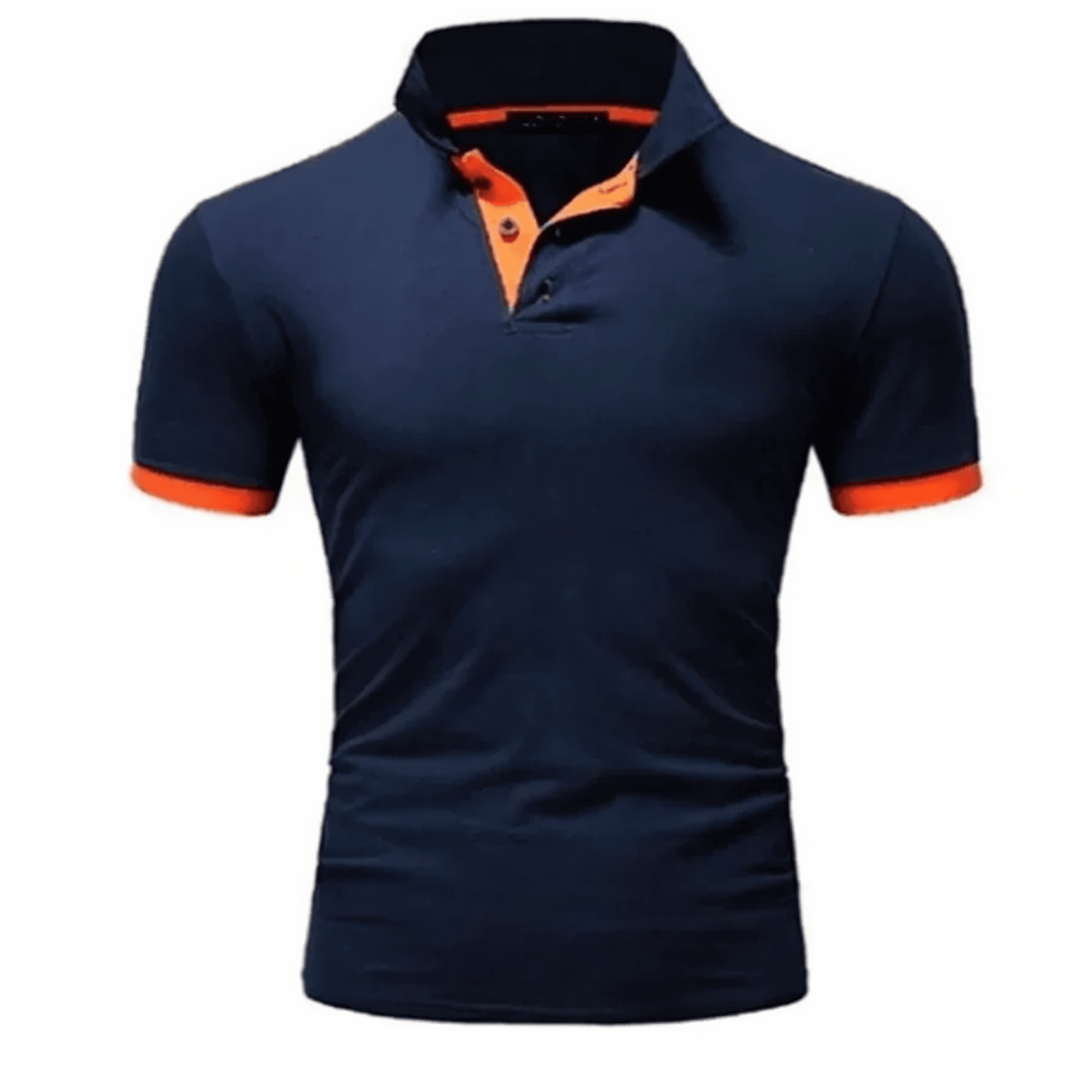 Primadon Poloshirts Marineblau Orange / S Max atmungsaktives Polohemd für Herren Sommer