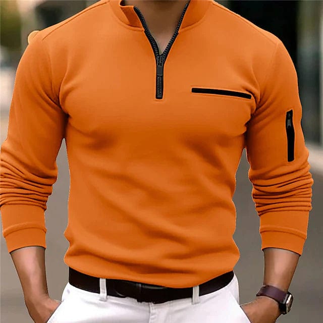 Primadon Poloshirts Orange / XS Ben | Elegantes Sport-Poloshirt für Herren langarm