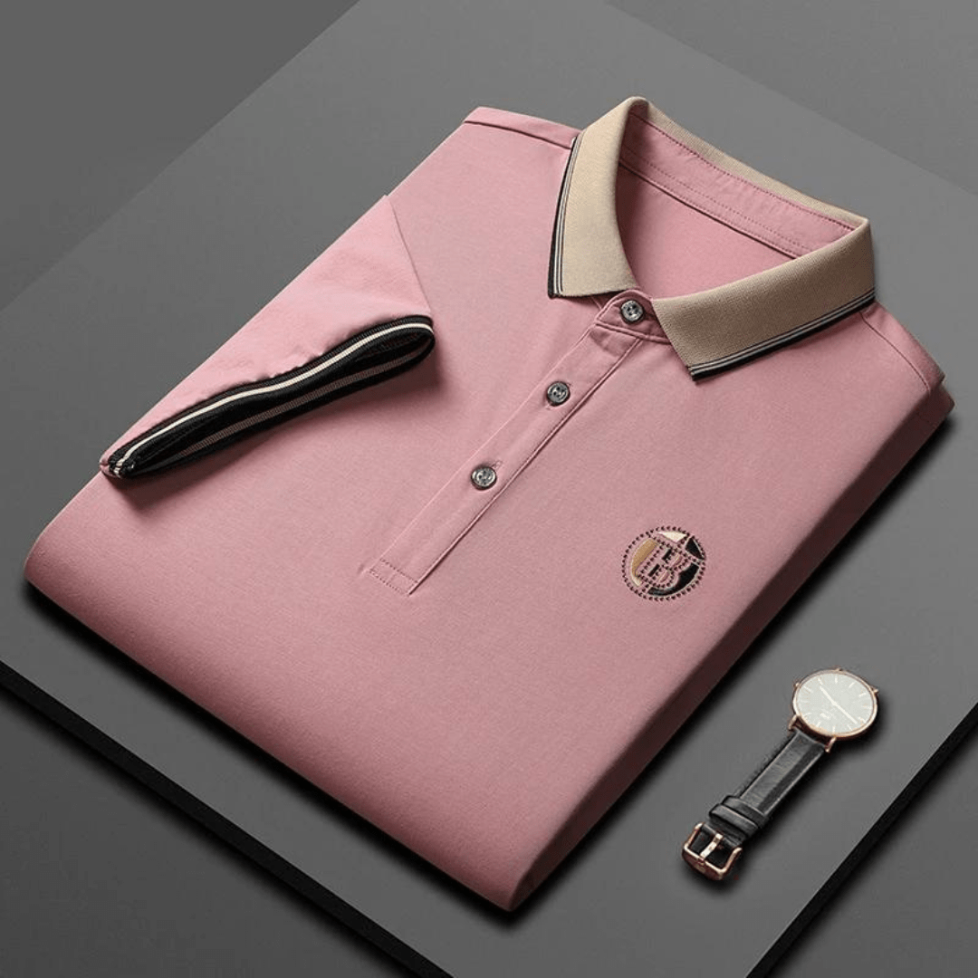 Primadon Poloshirts Rosa / S Stefan | atmungsaktives Polo Shirt für Herren Baumwolle