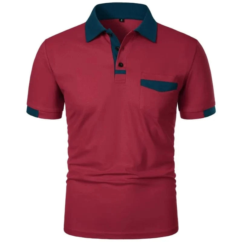 Primadon Poloshirts Rot / S Kian lockeres Polo-Shirt für Herren atmungsaktiv Baumwolle
