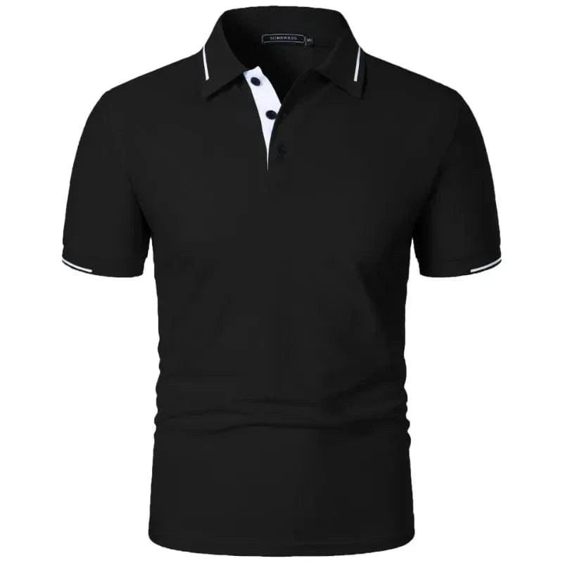 Primadon Poloshirts Schwarz / S Ilias klassisches Polo-Shirt für Herren kurzarm