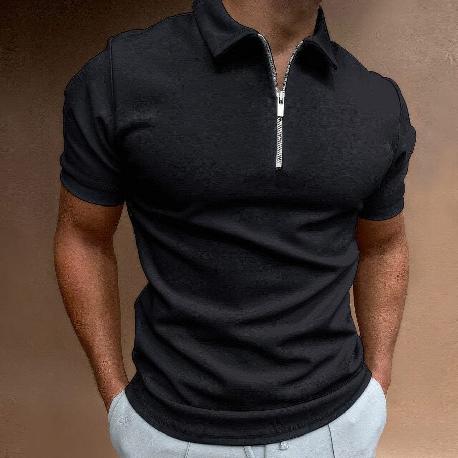 Primadon Poloshirts Schwarz / S Levi sportliches Poloshirt für Herren stretch