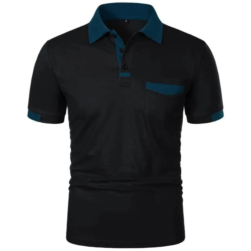 Primadon Poloshirts Schwarz / XXL Kian lockeres Polo-Shirt für Herren atmungsaktiv Baumwolle