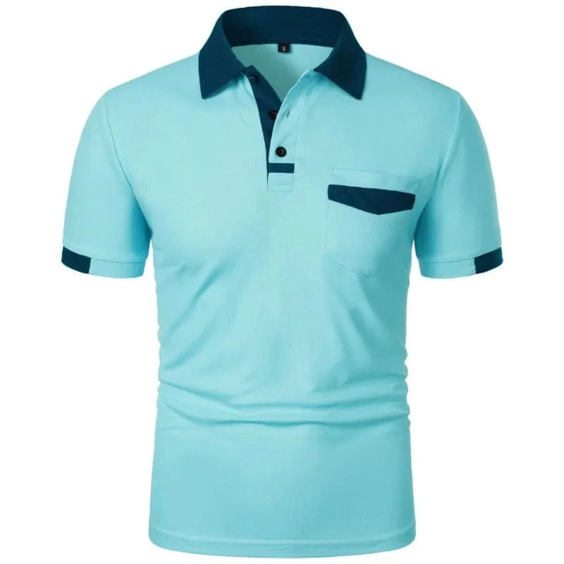 Primadon Poloshirts See Blau / XXXL Kian lockeres Polo-Shirt für Herren atmungsaktiv Baumwolle