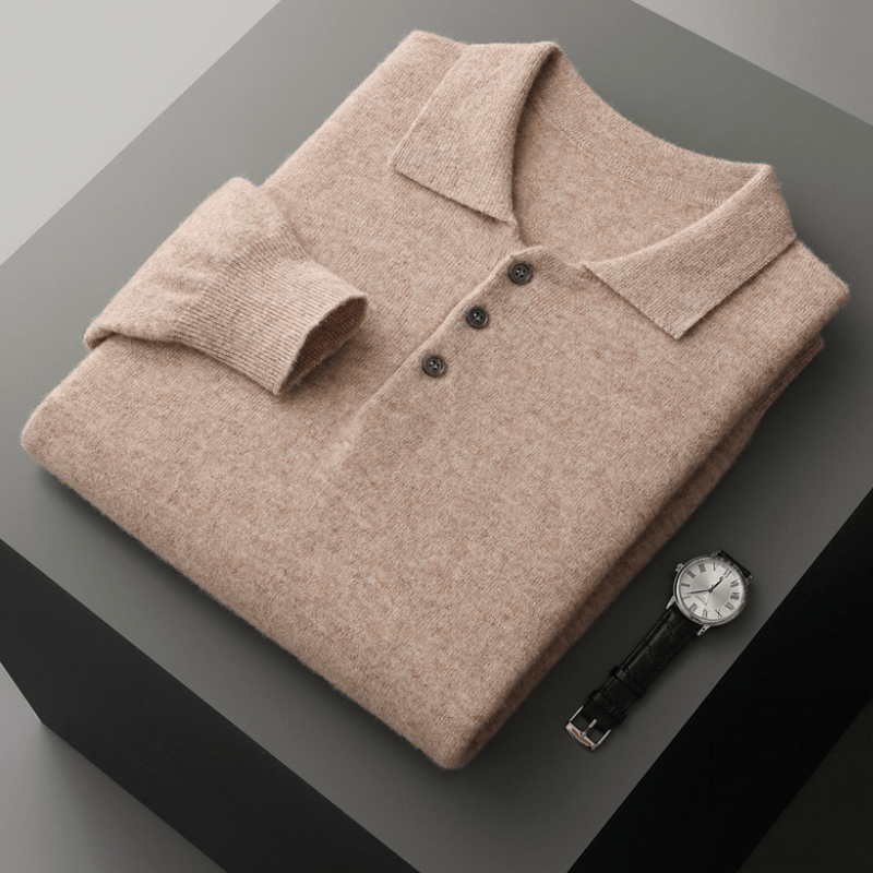 Primadon Poloshirts Theo | Elegantes Strickpullover für Herren aus Wolle