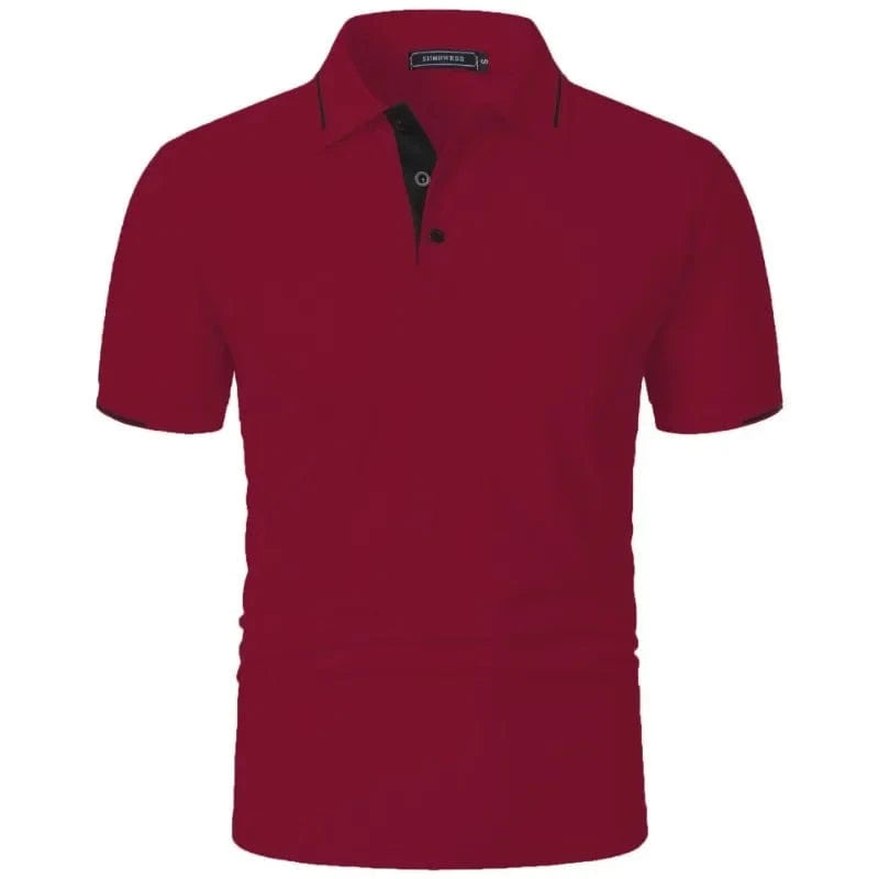 Primadon Poloshirts Weinrot / S Ilias klassisches Polo-Shirt für Herren kurzarm
