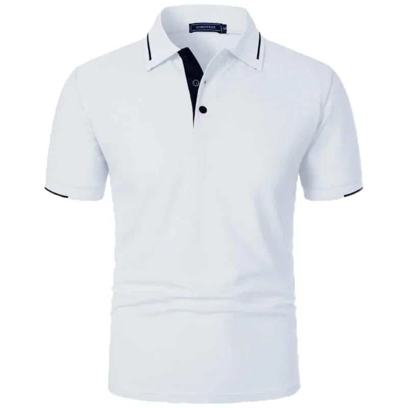 Primadon Poloshirts Weiß / S Ilias klassisches Polo-Shirt für Herren kurzarm