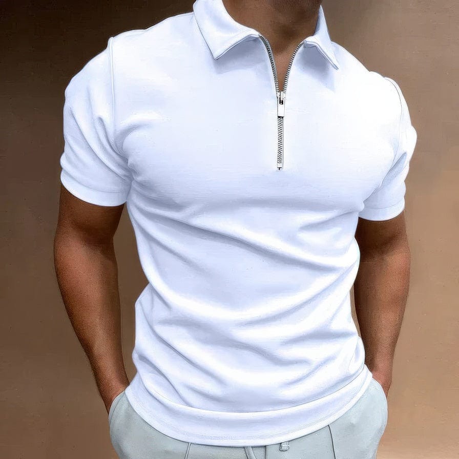 Primadon Poloshirts Weiß / S Levi sportliches Poloshirt für Herren stretch