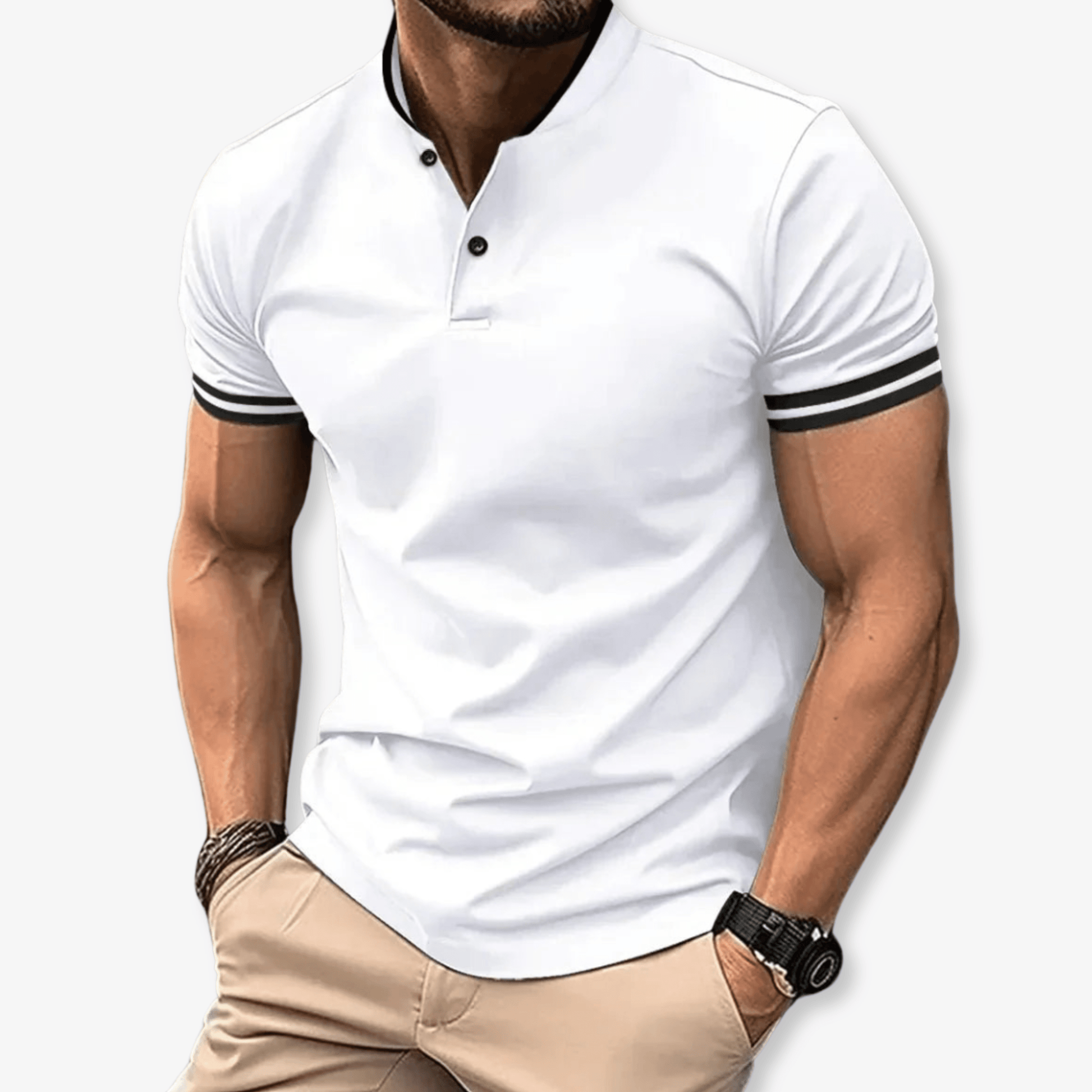 Primadon Poloshirts Weiß / S Noel sportliches Poloshirt für Herren atmungsaktiv