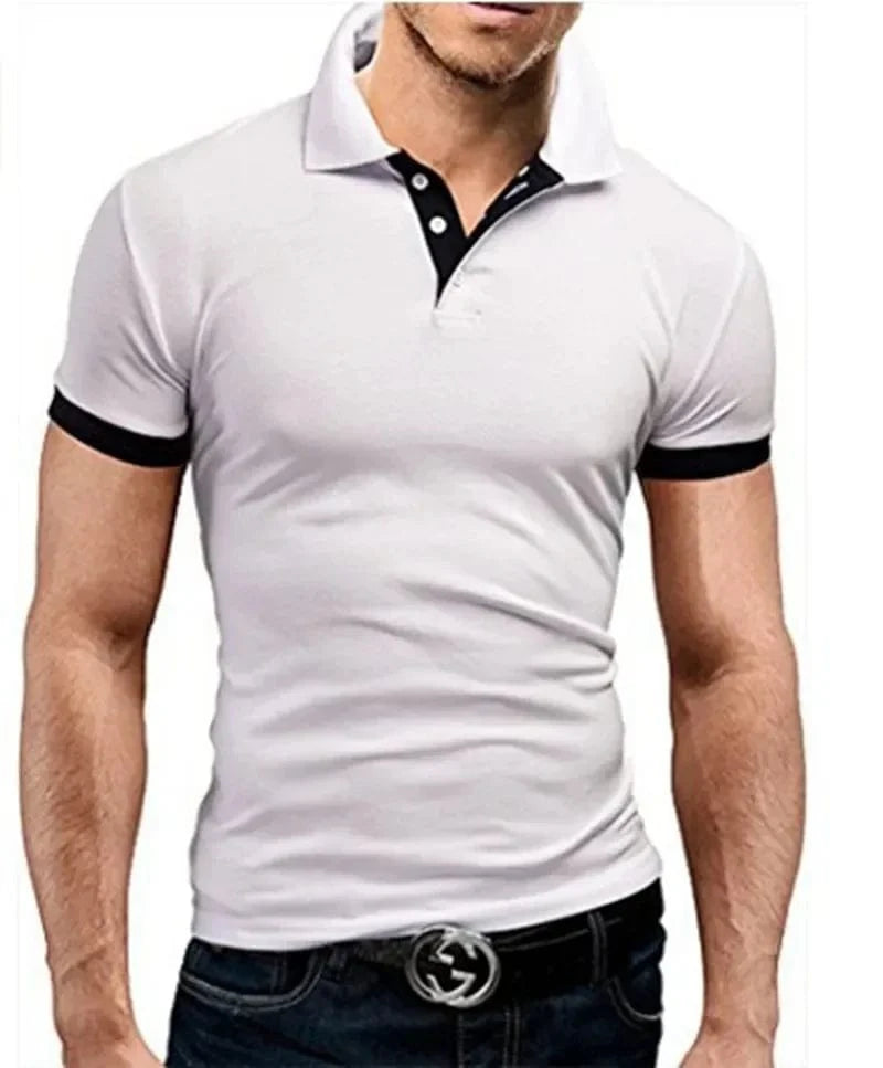 Primadon Poloshirts Weiß Schwarz / S Max atmungsaktives Polohemd für Herren Sommer