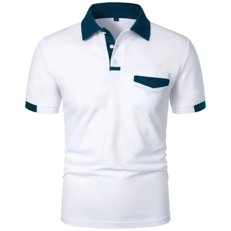 Primadon Poloshirts Weiß / XXXL Kian lockeres Polo-Shirt für Herren atmungsaktiv Baumwolle